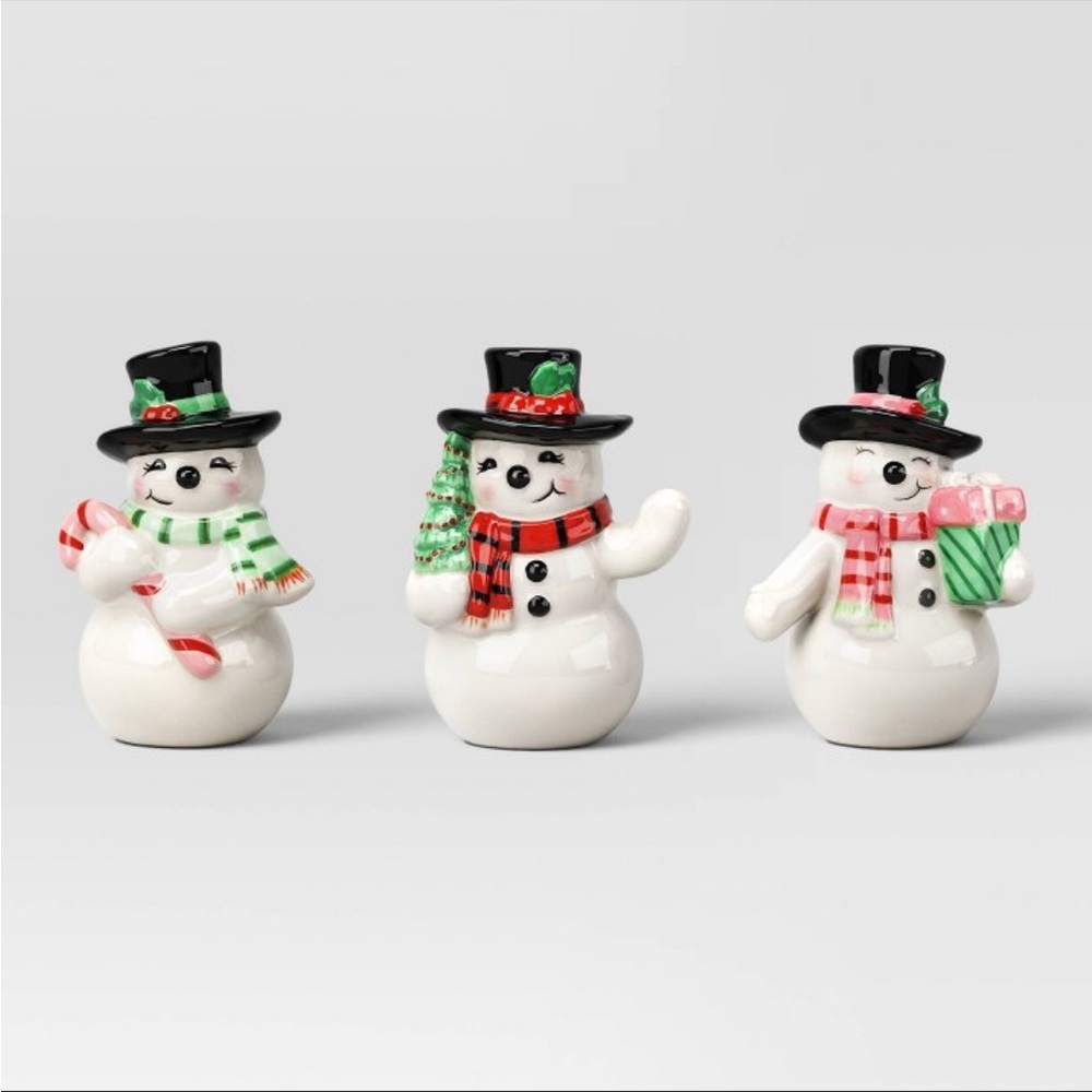 Target Wondershop Ceramic Snowman Christmas Figurine Set 2023